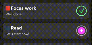 Tap the + button once only to complete the habit