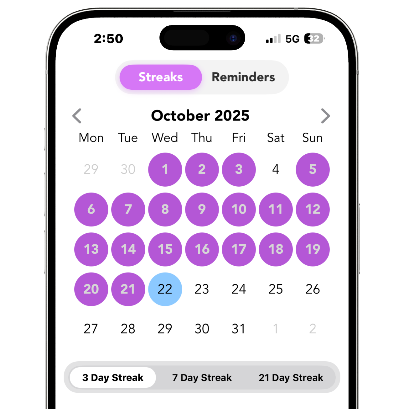 HabitPath Streak Calendar HabitPath Streak Calendar
