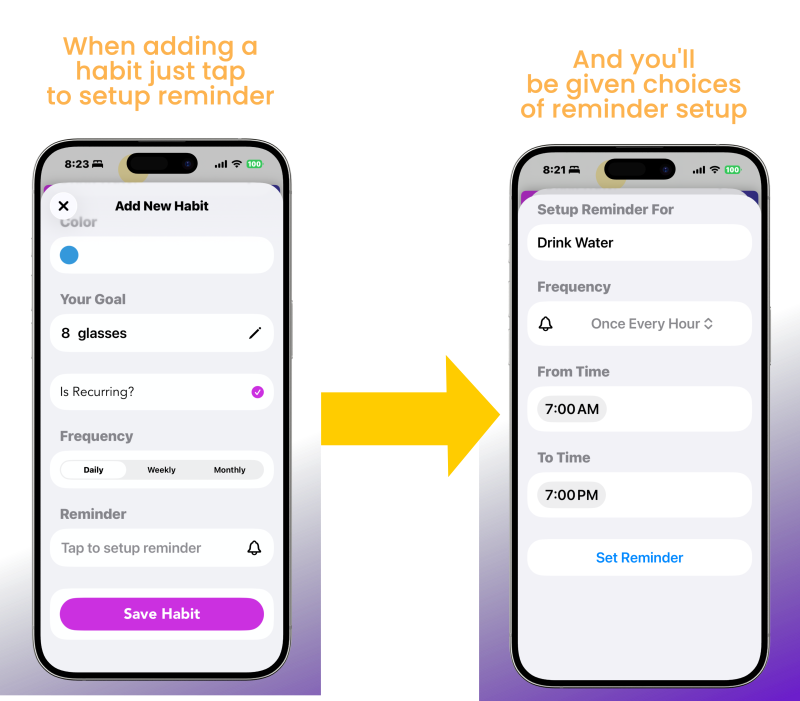 HabitPath - Tap To Set Custom Reminder